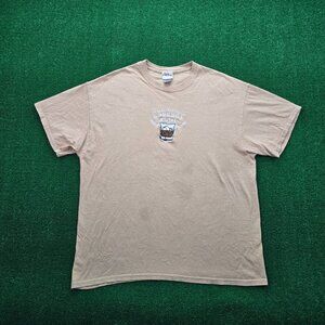 Handcrafted Bourbon Whiskey Tshirt Mens‎ XL Beige Short Sleeve Embroidered Tee